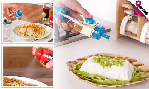 2-in-1 Oil & Sauce Sprayer & Dispenser!